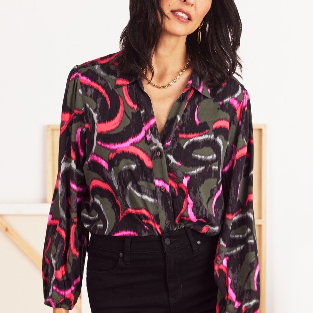Nic + Zoe Neon Doodle Live in Shirt
